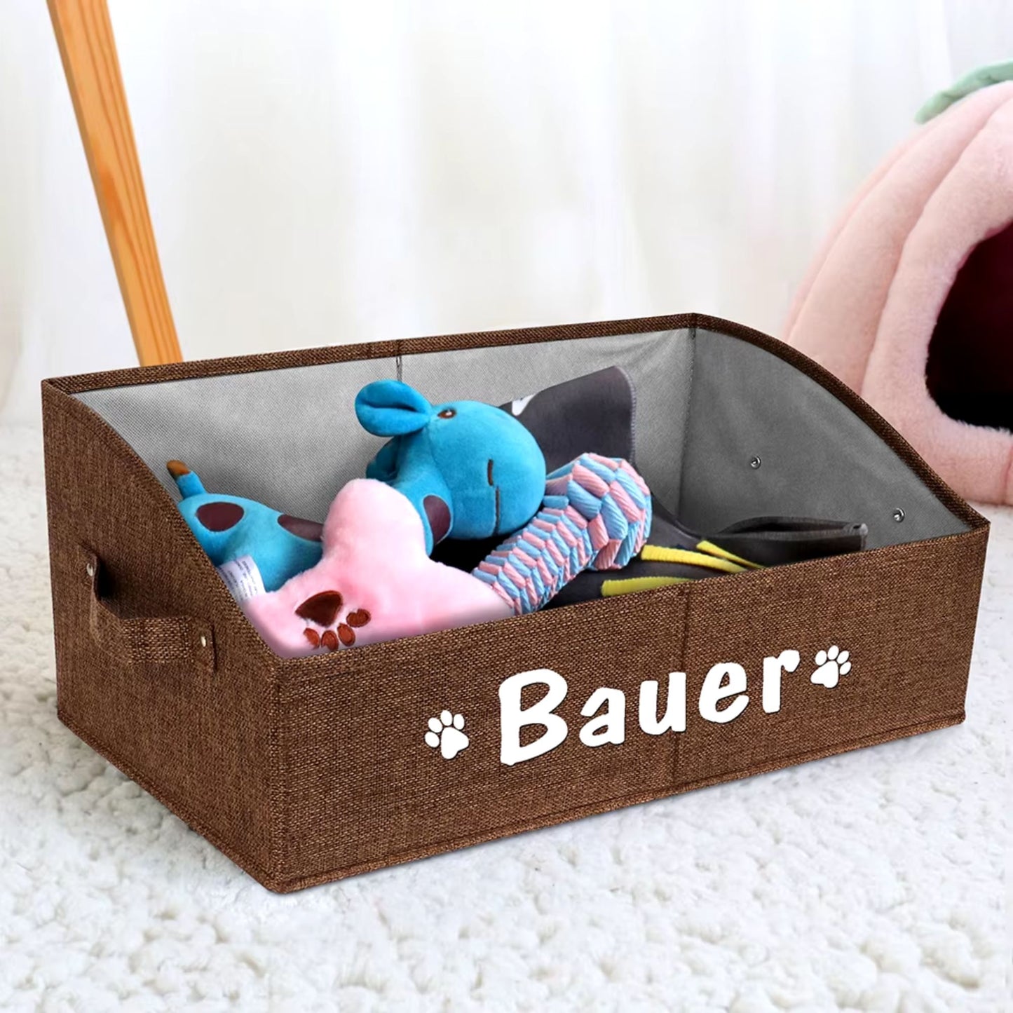 Personalized Foldable Pet Toy Basket