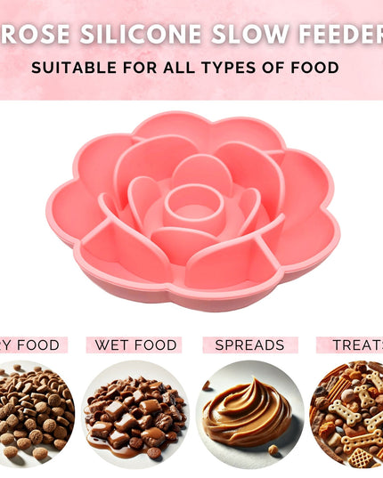 Rose Silicone Lick Mat Slow Feeder