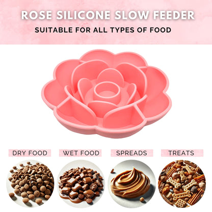 Rose Silicone Lick Mat Slow Feeder