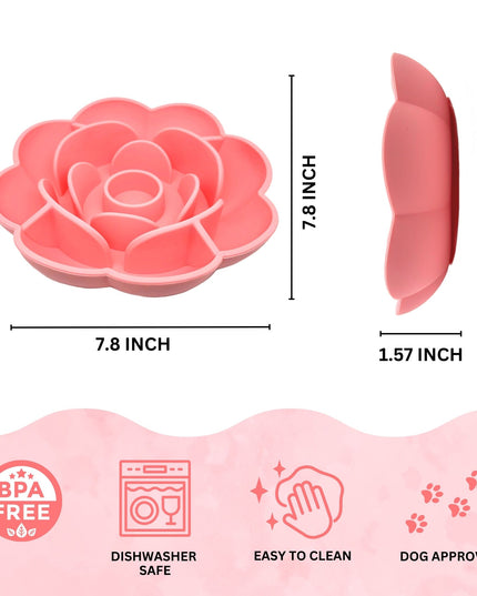 Rose Silicone Lick Mat Slow Feeder
