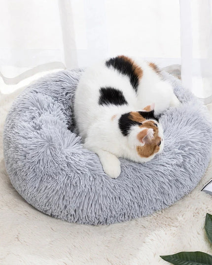 Round Soft Plush Fluffy Dog Pet Bed