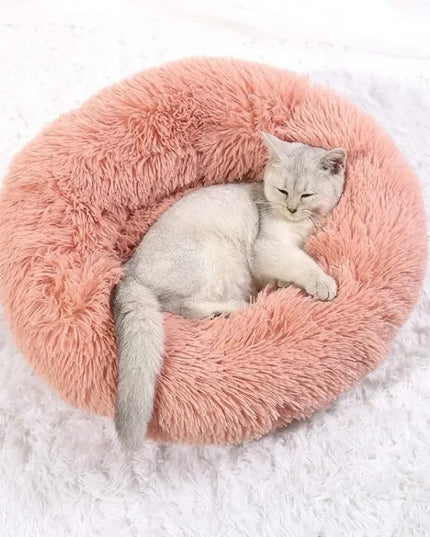 Round Soft Plush Fluffy Dog Pet Bed