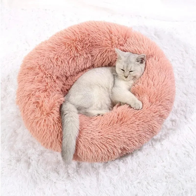 Round Soft Plush Fluffy Dog Pet Bed