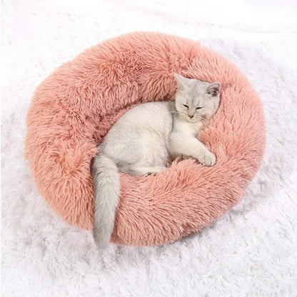 Round Soft Plush Fluffy Dog Pet Bed