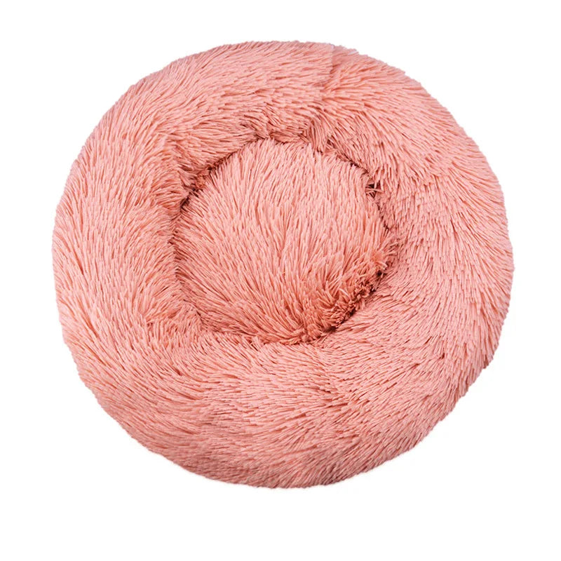 Round Soft Plush Fluffy Dog Pet Bed