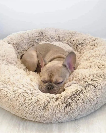 Round Soft Plush Fluffy Dog Pet Bed