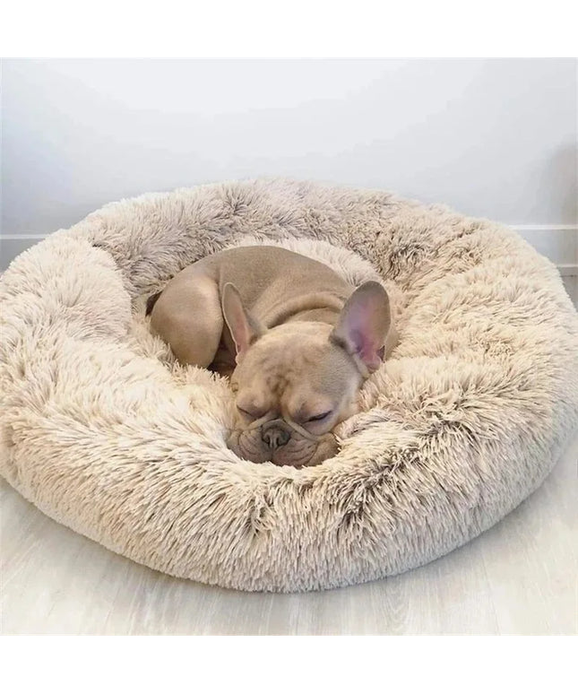 Round Soft Plush Fluffy Dog Pet Bed