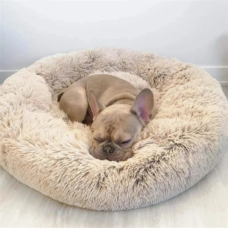 Round Soft Plush Fluffy Dog Pet Bed