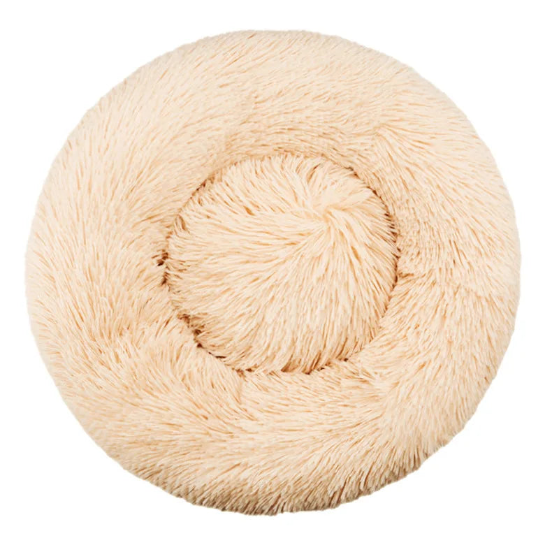 Round Soft Plush Fluffy Dog Pet Bed