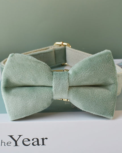 Mint Green Personalized Bow Tie Collar