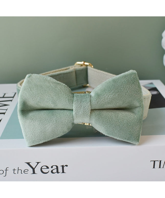 Mint Green Personalized Bow Tie Collar