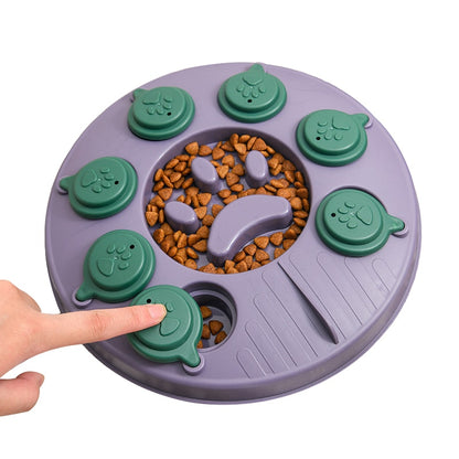 Rotating Lids Dog Puzzle Treat Toy