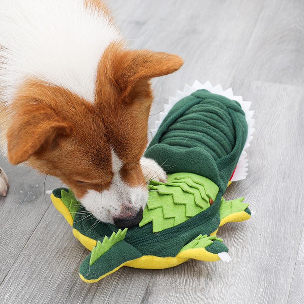 Crocodile Dog Snuffle Mat, Green Dog Enrichment Toy, Cute Hide and