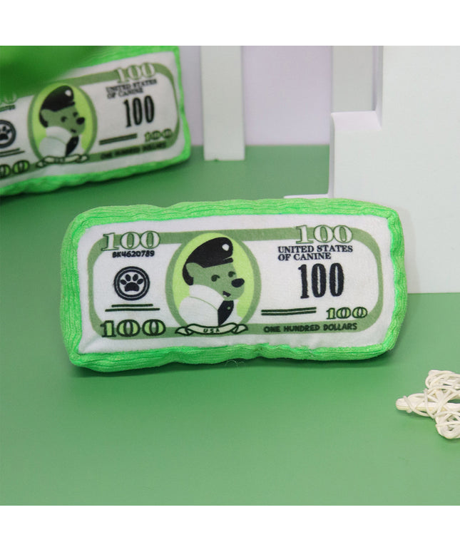 Money Stack Squeaky Plush Dog Toy