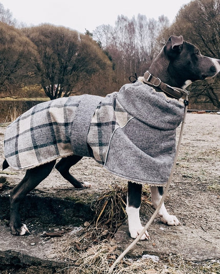 Plaid Fleece Jacket for Medium Large Dogs