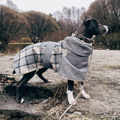 Plaid Fleece Jacket for Medium Large Dogs