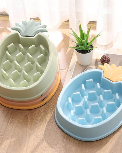 Cute Pineapple Slow Feeder Bowl
