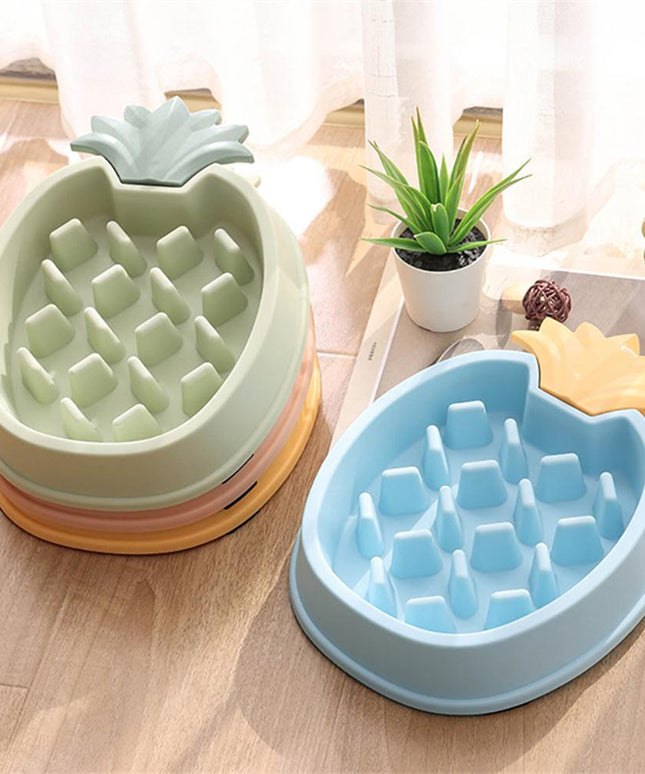 Cute Pineapple Slow Feeder Bowl