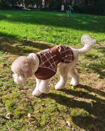 Plaid Fleece Jacket for Medium Large Dogs