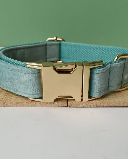 Teal Personalized Bow Tie Collar