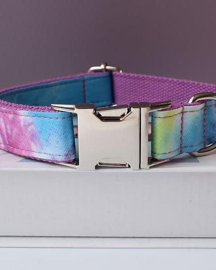 Colorful Tie Dye Personalized Bow Tie Collar