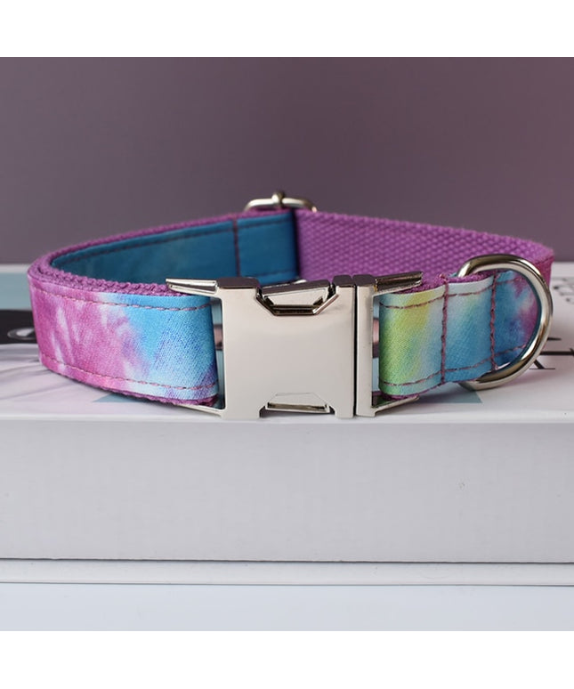Colorful Tie Dye Personalized Bow Tie Collar