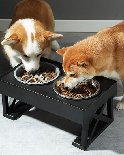 Multi-level Adjustable Elevated Dog Table and Bowls