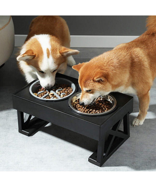Multi-level Adjustable Elevated Dog Table and Bowls