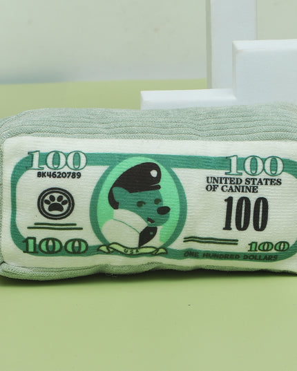 Money Stack Squeaky Plush Dog Toy