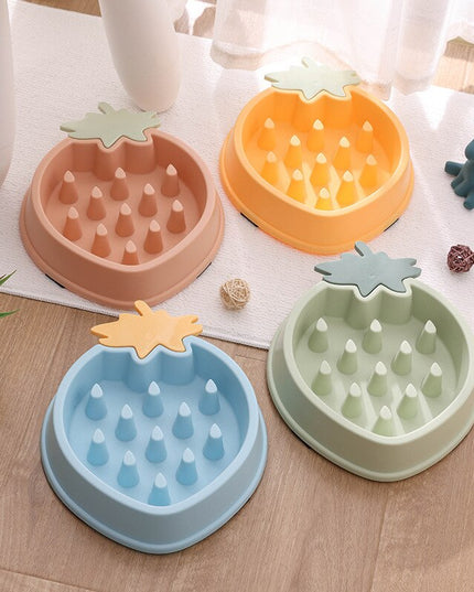 Cute Strawberry Slow Feeder Bowl