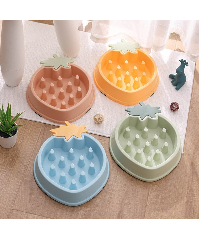 Cute Strawberry Slow Feeder Bowl