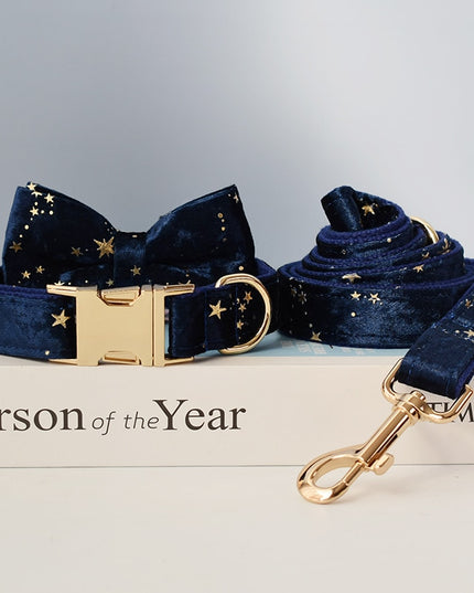 Navy Blue & Gold Stars Leash