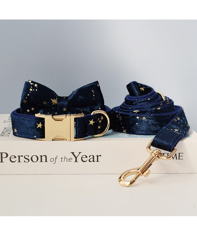 Navy Blue & Gold Stars Leash