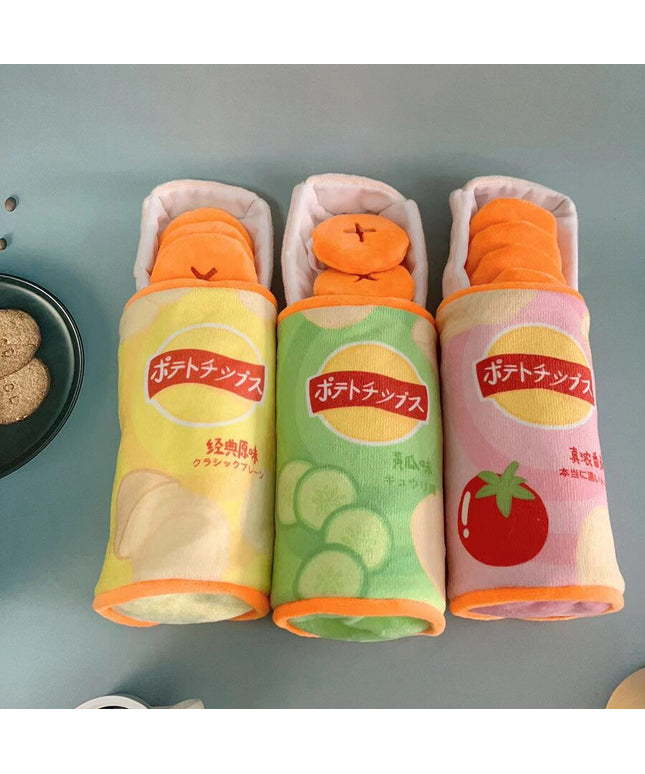 Canned Potato Chip Stack Interactive Nosework Dog Toy