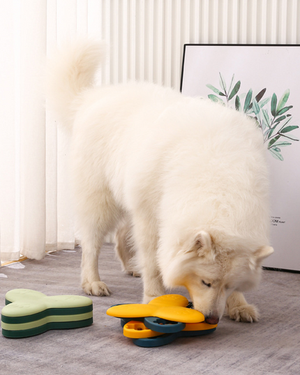 3-Layer Rotating Puzzle Interactive Slow Feeder
