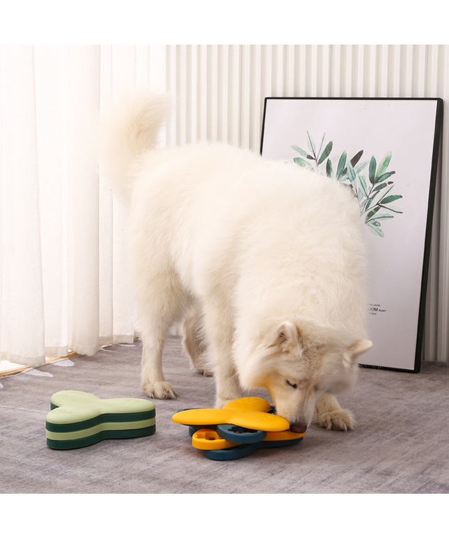 3-Layer Rotating Puzzle Interactive Slow Feeder