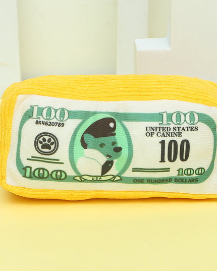 Money Stack Squeaky Plush Dog Toy