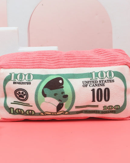 Money Stack Squeaky Plush Dog Toy