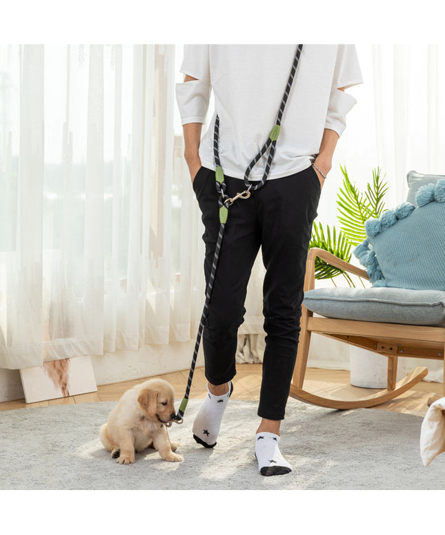 Hands-Free Reflective Nylon Rope Dog Leash