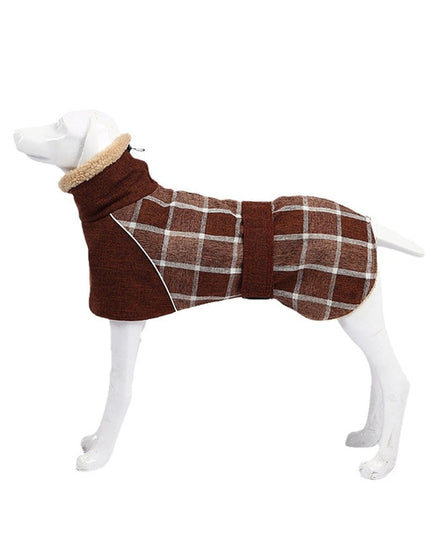 Plaid Fleece Jacket for Medium Large Dogs
