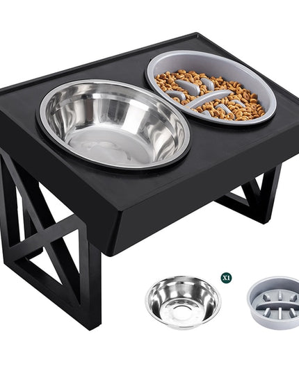 Multi-level Adjustable Elevated Dog Table and Bowls