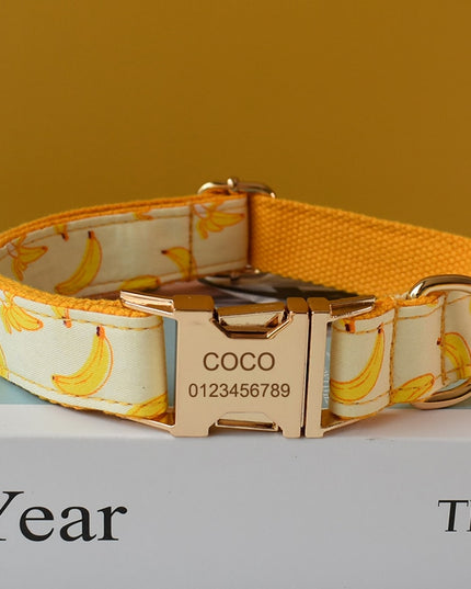 Banana Print Personalized Bow Tie Collar