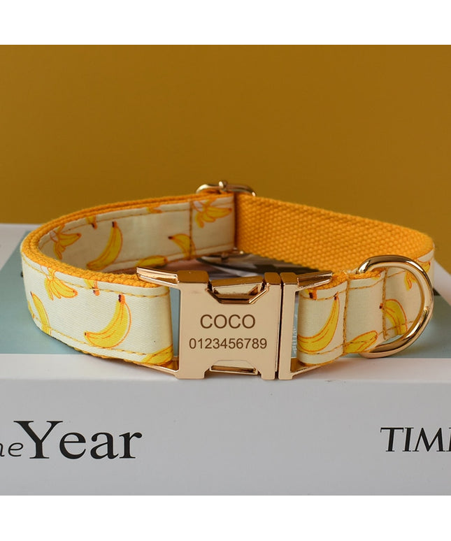 Banana Print Personalized Bow Tie Collar