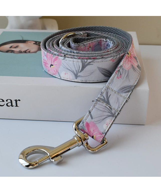 Blue Grey Orchid Print Leash