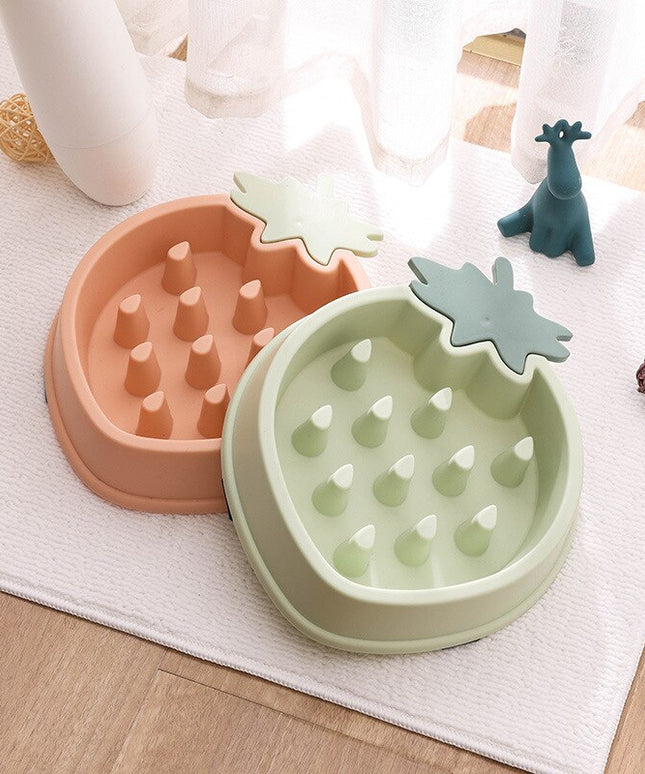 Cute Strawberry Slow Feeder Bowl
