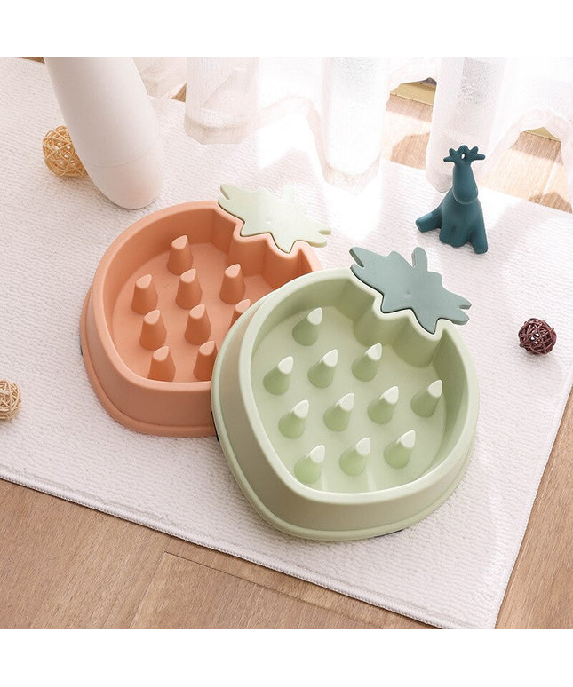 Cute Strawberry Slow Feeder Bowl