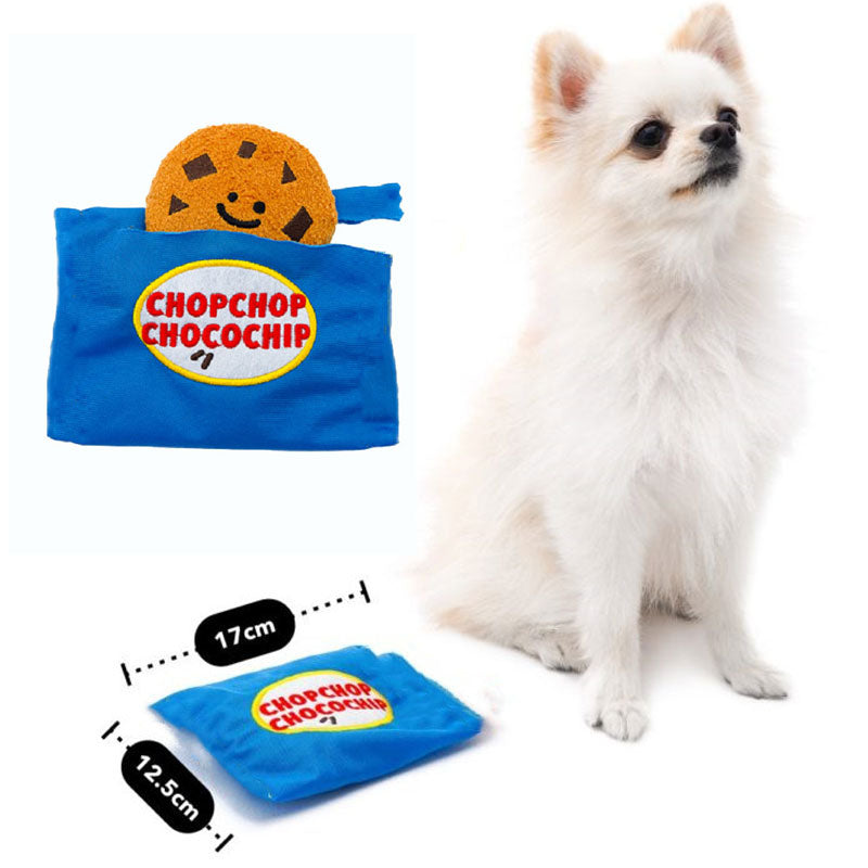 Chocolate chip cookie dog toy best sale