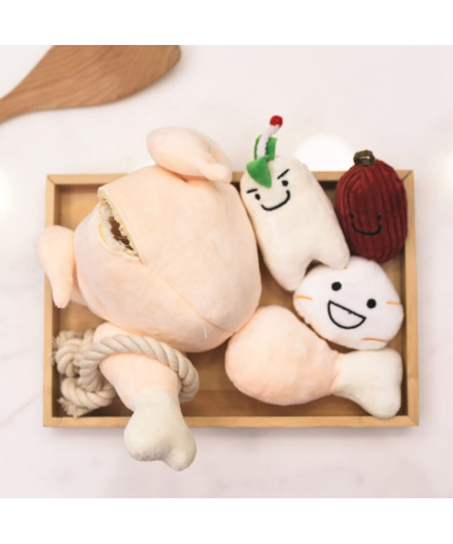 Stuffed Chicken Interactive Dog Toy Set