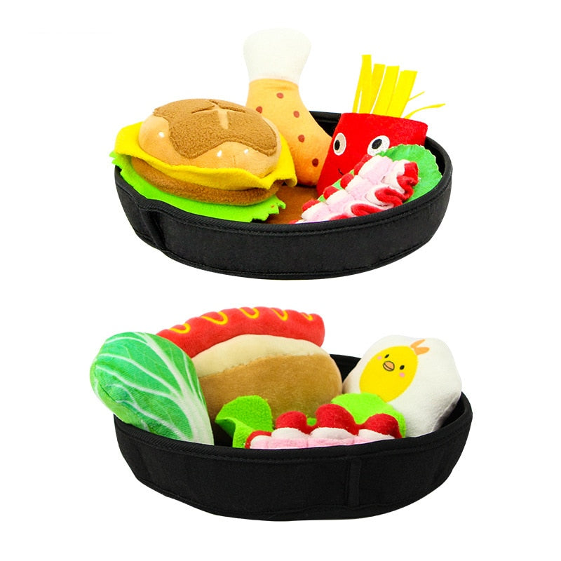 Burger & Hot Dog Food Interactive Dog Toy
