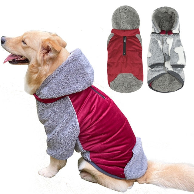 Fluffy Reversible Plaid Hoodie for Dogs